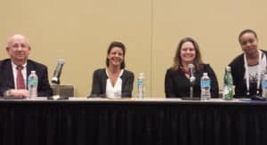 The panel on open access. From left: Fenwick, Joseph, Beckman, Knox