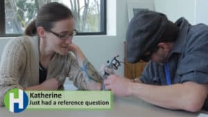 Image from Hillsboro (Oreg.) Public Library's video of its take-home tattoo gun for April Fools' Day.