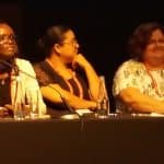 From left: Marale Sande, senior research and policy analyst at the Parliament of Kenya; Avelina Morales Robles, from Mexico's Cámara de Diputados; and Leonor Calvão Borges from the Library of the Assembleia da República at the "Parliament and the People: Transparency, Openness, and Engagement” session.