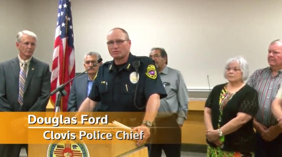 City of Clovis (N.Mex.) Police Chief Douglas Ford speaks at a news conference August 28 regarding the shooting at Clovis-Carver Public Library that killed two librarians and injured four others. (Image: Reuters)