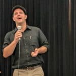 Author Lance Conrad delivers a keynote speech at the 2017 Association for Rural and Small Libraries Conference. Photo: ARSL