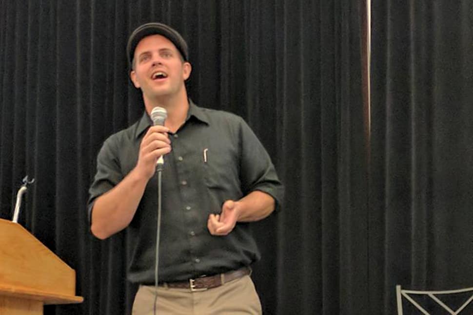 Author Lance Conrad delivers a keynote speech at the 2017 Association for Rural and Small Libraries Conference. Photo: ARSL