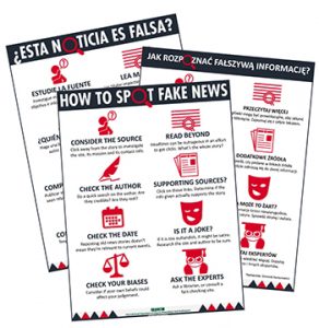 “How to Spot Fake News” poster published by IFLA in several languages.