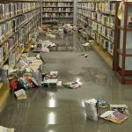 Flooded stacks of the Port Arthur (Tex.) Public Library. Photo: Port Arthur (Tex.) Public Library