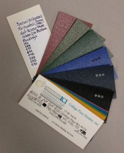 specific grade F buckram colors that were thought to be predisposed to mold
