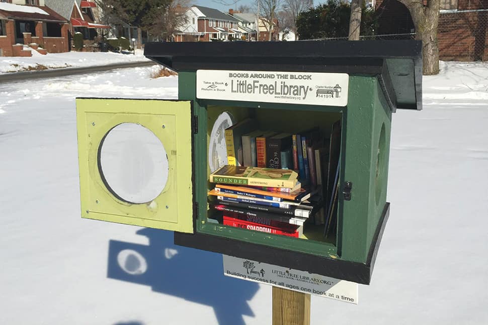 A Little Free Library at the LaSalle-Ford Park in Detroit. Photo: Detroit Little Libraries