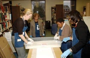 Jessie Carney Smith (second from left) at a Mellon Foundation–funded library training workshop on preservation, held at Fisk University in Nashville. (Photo: Jessie Carney Smith)