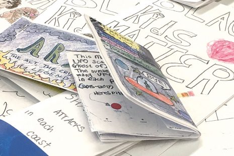 At Carnegie Library of Pittsburgh's Civic Data Zine Camp, young adults learned data literacy concepts by presenting statistical narratives and visualizations in a handmade zine format. Photo: Carnegie Library of Pittsburgh