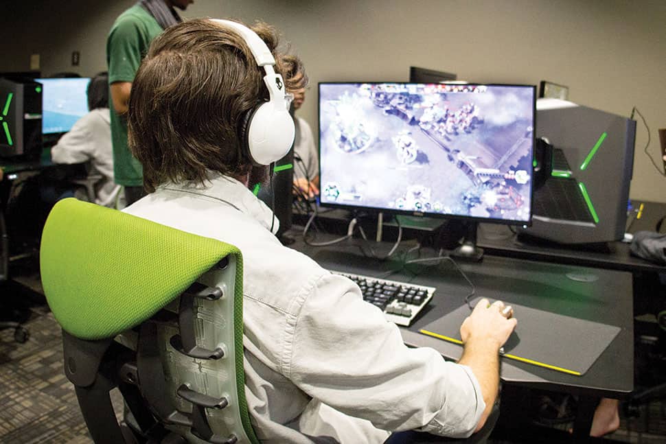 Students play videogames during the grand opening of the Nest, the e-sports facility at University of North Texas in Denton. Photo: Photo: University of North Texas