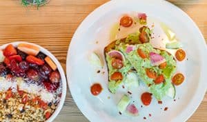 Açai bowl and avocado toast at Daily Beet