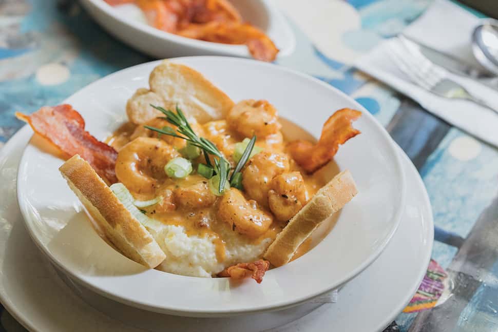 Shrimp and grits at Surrey’s. Photo: Paul Broussard