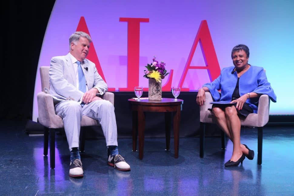 Librarian of Congress Carla Hayden and Archivist of the United States David S. Ferriero in conversation at the American Library Association (ALA) 2018 Annual Conference and Exhibition in New Orleans