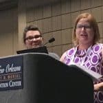 Sarah Simms and Hayley Johnson of Louisiana State University discuss their research on the Camp Livingston internment camps at "The Accidental Researcher: a Case Study in Librarian-led Historical Research and Social Justice" on June 24 at the 2018 ALA Annual Conference.