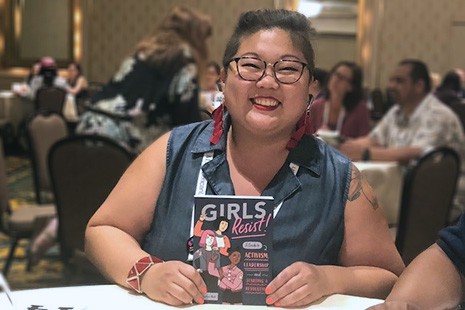 Author KaeLyn Rich and her new book Girls Resist! at the YA Coffee Klatch, an event sponsored by the Young Adult Library Services Association (YALSA) and held during the 2018 ALA Annual Meeting and Exhibition June 24