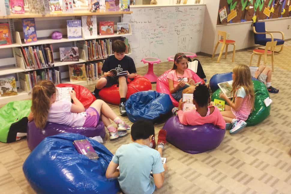 As part of its DIY makeover, Francis W. Parker School in Chicago added beanbag chairs to its library. Photo: Francis W. Parker School