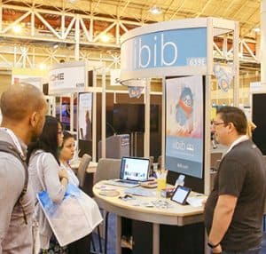 Libib shows off its mobile management system.