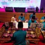 Gamelan musicians perform at the 2018 IFLA WLIC Opening Session in Kuala Lumpur, Malaysia.