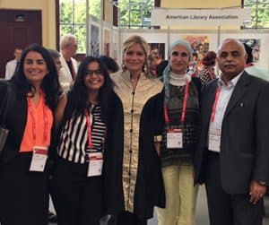 ALA President Loida Garcia-Febo (center) with library colleagues from around the world, at the 2017 International Federation of Library Associations and Institutions conference.