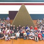 Students at Overlook Middle School in Ashburnham, Massachusetts, built a pyramid with EverBlock bricks.