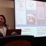 Sandy Littletree, PhD candidate at University of Washington and 2011–2012 president of the American Indian Library Association, discusses “The History and Currency of Tribal Libraries: Sovereignty, Information, and Empowerment,” a September 27 session at the third National Joint Conference of Librarians of Color in Albuquerque.