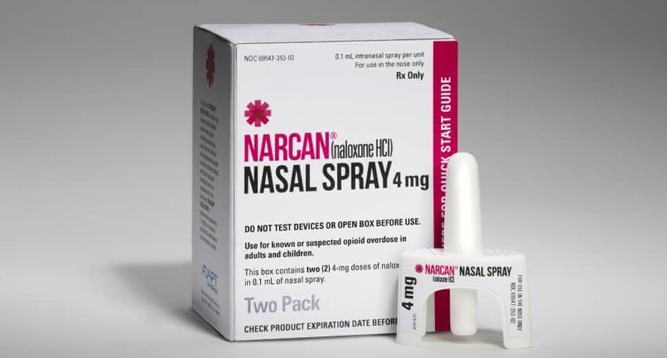 Anti-opioid overdose Narcan Nasal Spray.