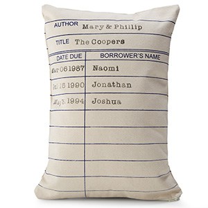 Personalized Library Card Pillow (Photo: Uncommon Goods)