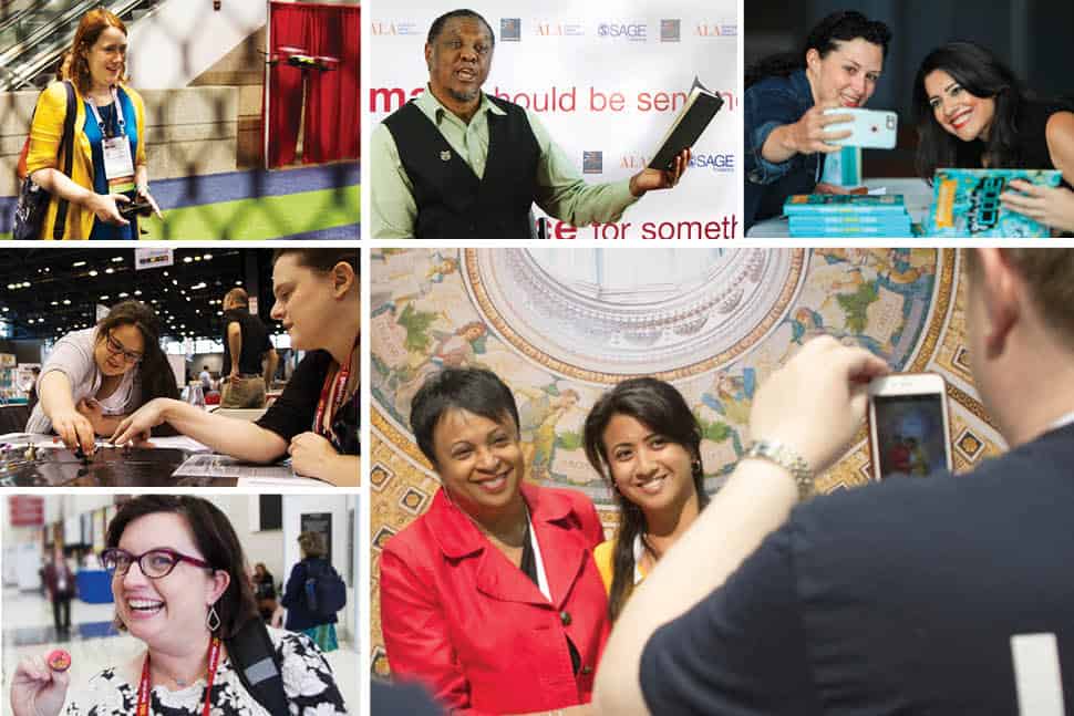 Attendees at the 2017 ALA Annual Conference and Exhibition in Chicago. (Photos: Rebecca Lomax/American Libraries and Cognotes)