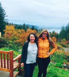 ALA President Loida Garcia-Febo, right, with librarian and AL columnist Meredith Farkas at the ACRL-Oregon/Washington joint conference outside of Portland, Oregon. 