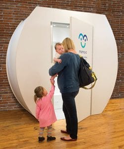 Mamava pods provide privacy for nursing mothers.