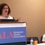 Sarah Studer and Arnold Phommavong at the "Libraries Transform: Social Innovation" program at the ALA 2019 Midwinter Meeting in Seattle.