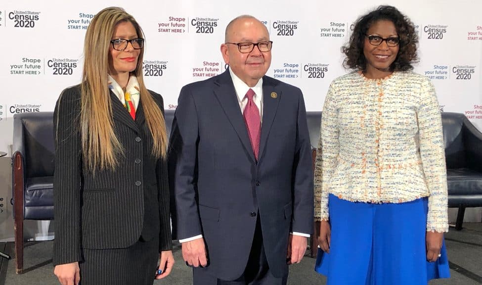 From left: ALA President Loida Garcia-Febo; Chickasaw Nation Governor Bill Anoatubby; and Annie E. Casey Foundation President and CEO Lisa Hamilton at the US Census Bureau’s Census Day press conference at the National Press Club in Washington, D.C., April 1, 2019.