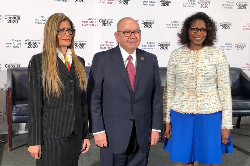 From left: ALA President Loida Garcia-Febo; Chickasaw Nation Governor Bill Anoatubby; and Annie E. Casey Foundation President and CEO Lisa Hamilton at the US Census Bureau’s Census Day press conference at the National Press Club in Washington, D.C., April 1, 2019.