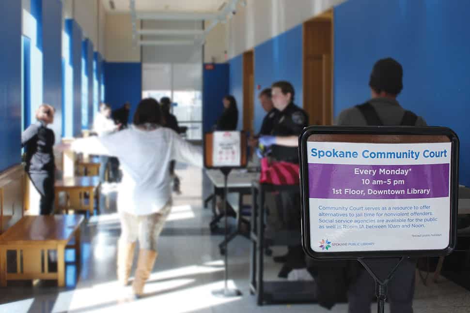 Spokane Community Court, held in the Spokane (Wash.) Public Library, connects about 1,000 participants per year with onsite social services.