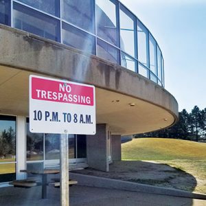 Earlier this year Pikes Peak Library District in Colorado Springs posted signs after instituting a camping ban between 10 p.m. and 8 a.m. on the grounds of its four branches. (Photo: Pikes Peak Library District)