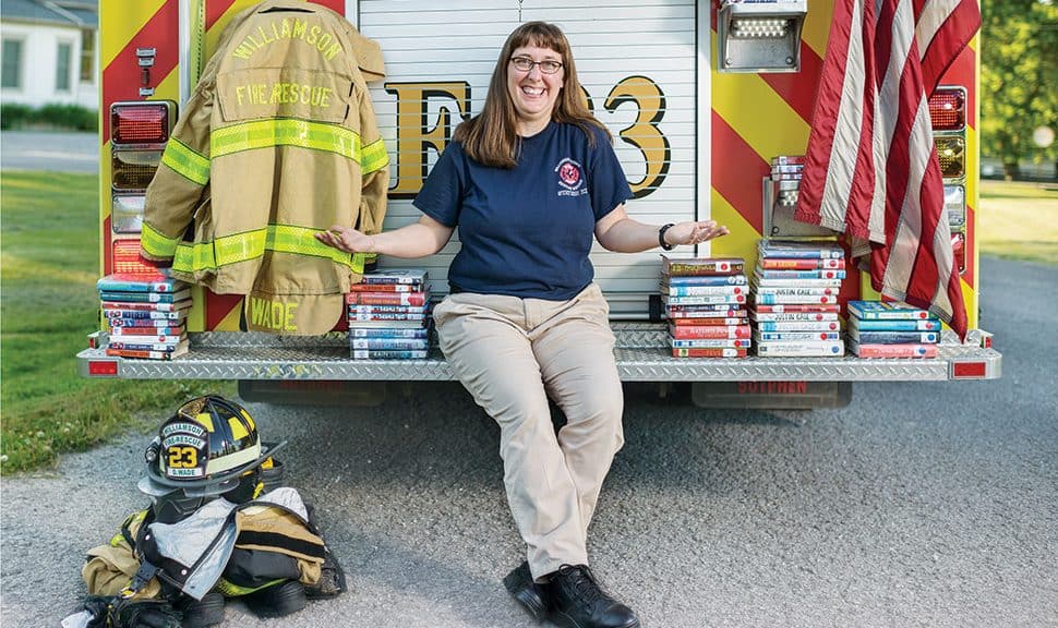 School librarian and volunteer firefighter Dinah Wade