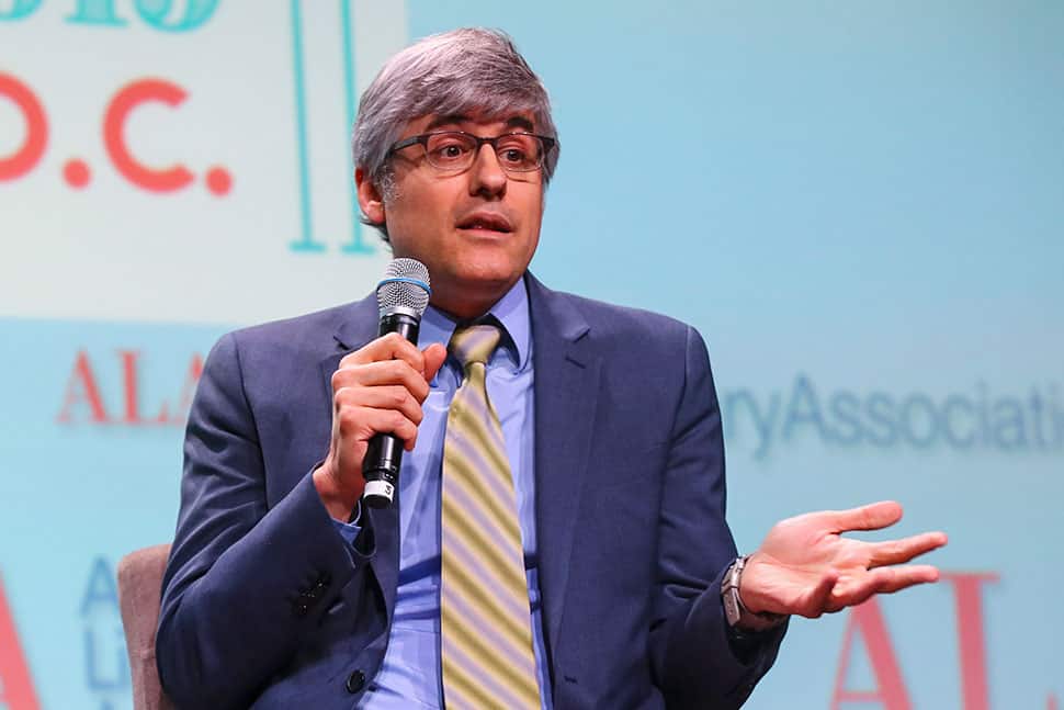 Journalist and author Mo Rocca speaks at the Closing Session at the ALA Annual Conference in Washington, D.C., on June 25.