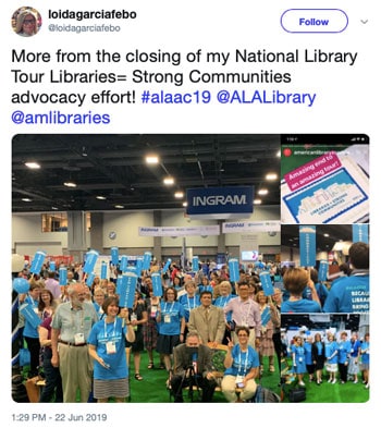 More from the closing of my National Library Tour Libraries=Strong Communities advocacy effort!