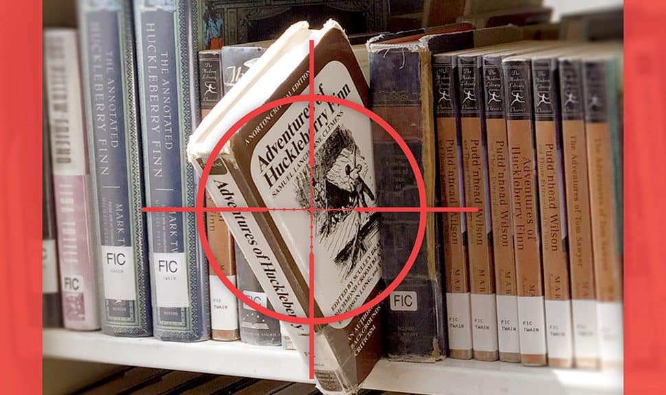 Adventures of Huckleberry Finn on a bookshelf in a target