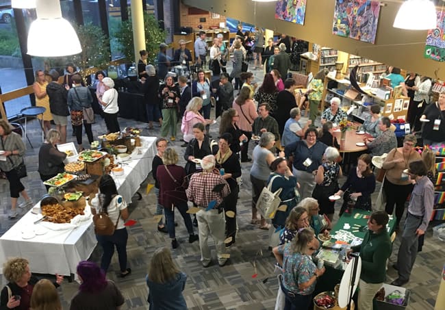 A welcome reception for ARSL conference attendees was held September 4 at Fletcher Free Library in Burlington, Vermont. (Photo: Margot Malachowski)