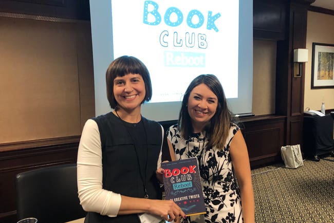 Presenters Sarah Ostman (left) and Stephanie Saba, authors of Book Club Reboot: 71 Creative Twists (ALA Editions, 2019)