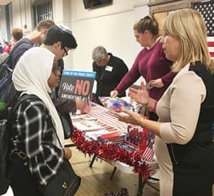 Students and teachers participate in Mock Election Campaign Day at Hume-Fogg Academic Magnet High School in Nashville, Tennessee, on October 26, 2018. (Photo: Amanda Smithfield)
