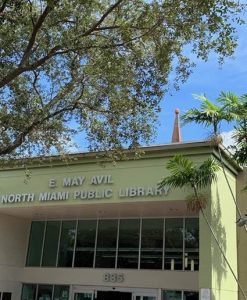 The North Miami (Fla.) Public Library steeple with pumpkin placed by Coxie's Army. Photo: North Miami Public Library