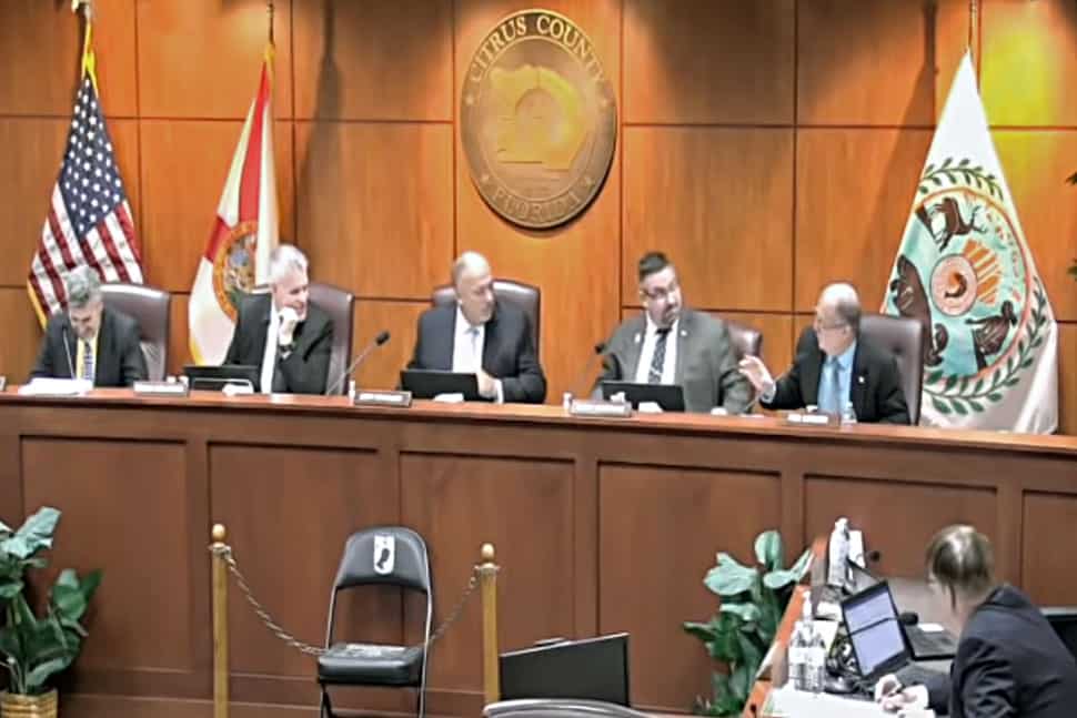 Screenshot from the October 24 Citrus County (Fla.) Board of Commissioners meeting