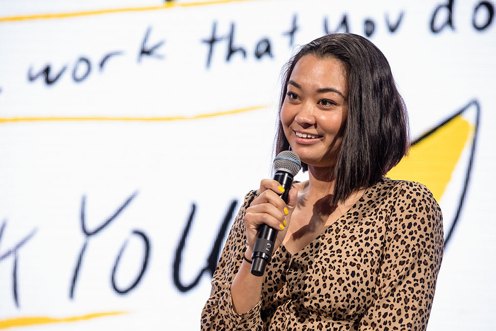 Chanel Miller, author of Know My Name, speaks at ALA's 2020 Midwinter Meeting & Exhibits in PhiladelphiaPhoto: EPNAC