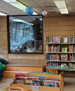 The children's section at Punxsutawney Memorial Library features a window to Phil's habitat. <span class="credit">Photo: Punxsutawney Memorial Library</span>