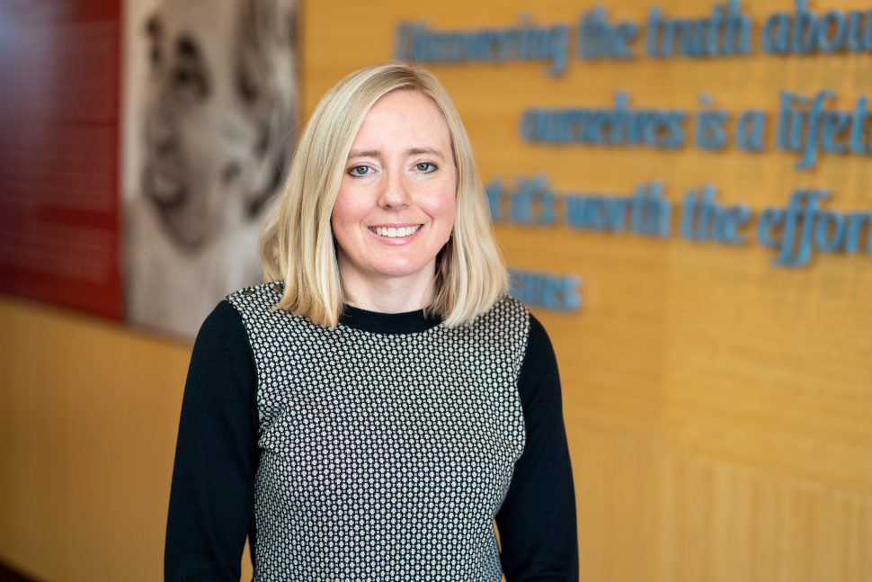 Photo: Emily Uhrin, archivist at the Fred Rogers Center for Early Learning and Children's Media