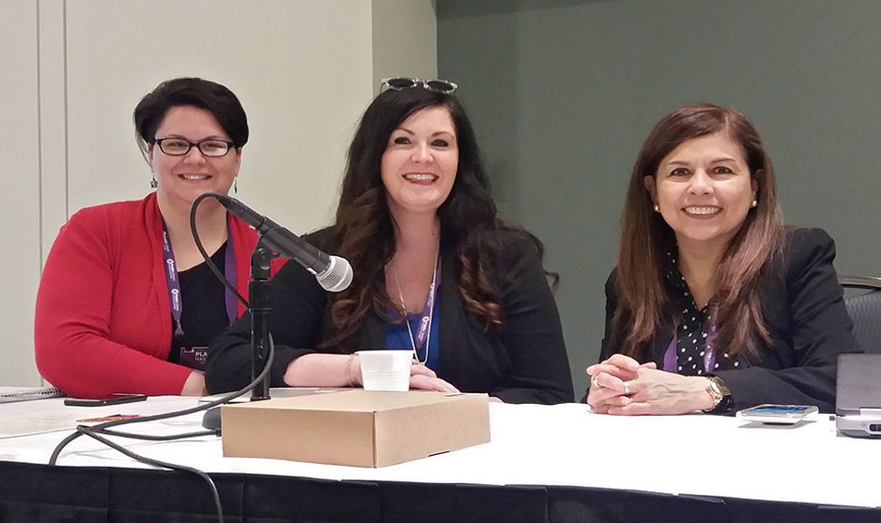 From left: Jillian Rael, Sharon Kay Edwards, and Patricia Rua-Bashir at the Public Library Association 2020 Conference in Nashville on February 25.