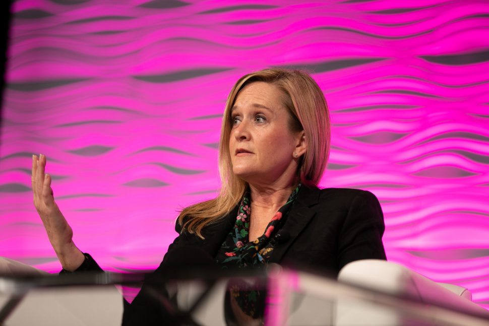 Samantha Bee speaks at the Closing Session of the Public Library Association 2020 Conference in Nashville February 29. Photo: Laura Kinser/Kinser Studios