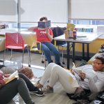 The Silent Book Club at Newport (R.I.) Public Library offers teens a space for quiet reading after school. Photo: Newport (R.I.) Public Library