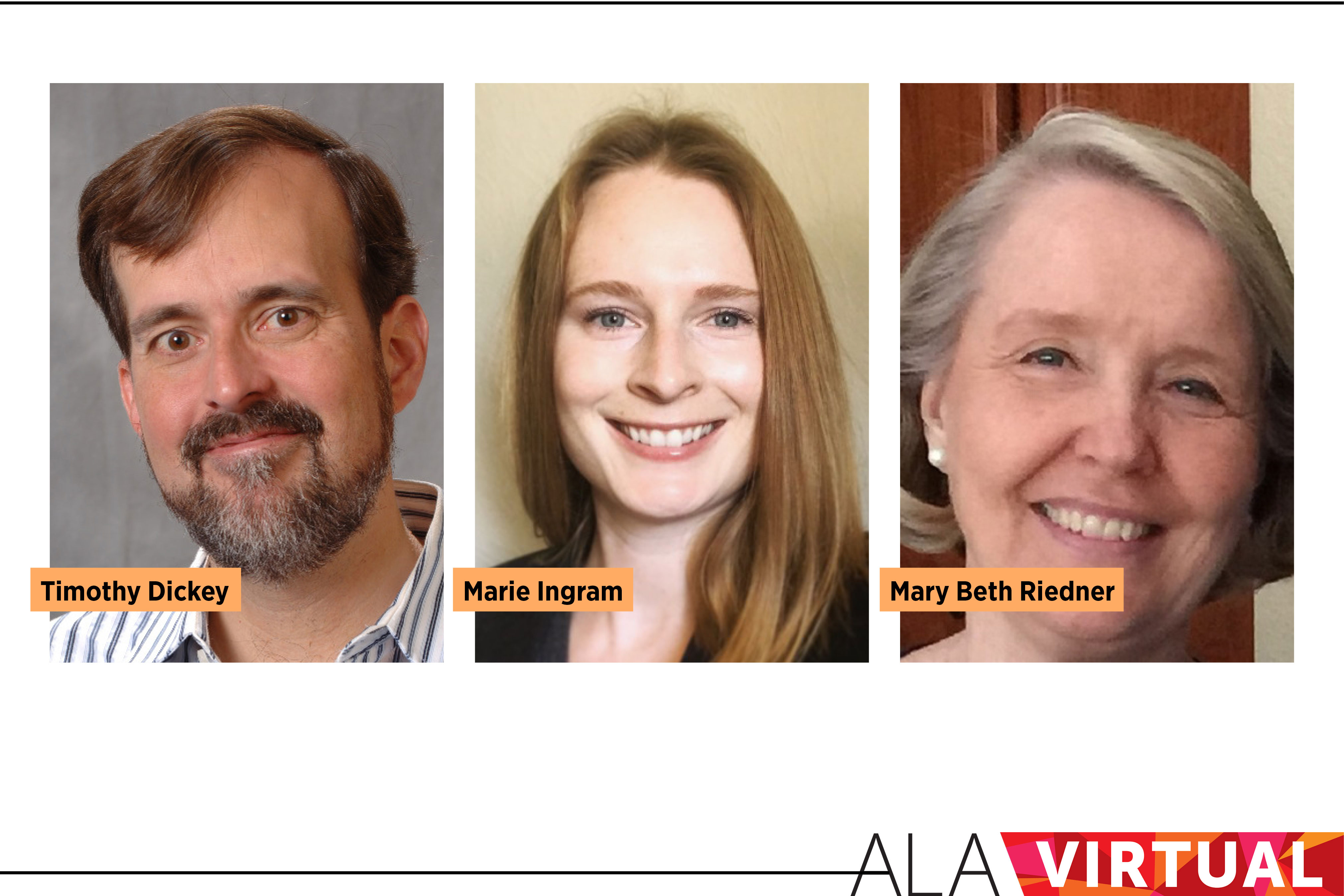 Timothy Dickey, Marie Ingram, and Mary Beth Riedner